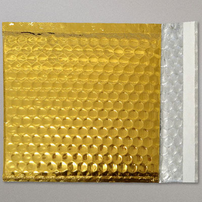 Yellow Aluminum Bubble Padded Bag sealed with bag sealing tape